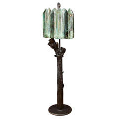 Vintage Bronze and Copper Floor Lamp