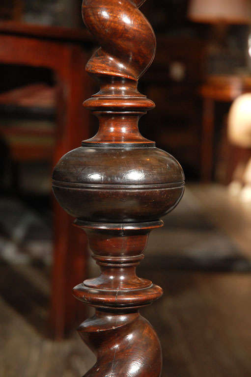 Walnut French Barley Twist Pedestal Table, Circa 1780