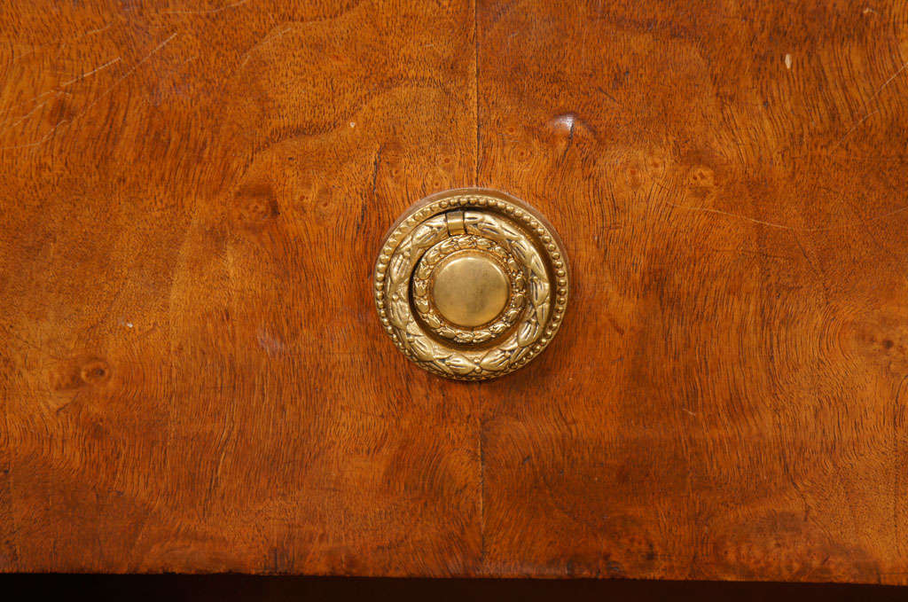 French Charles X Black Walnut Commode with Marble Top For Sale