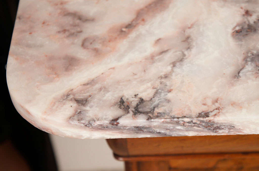 Charles X Black Walnut Commode with Marble Top In Good Condition For Sale In Hudson, NY