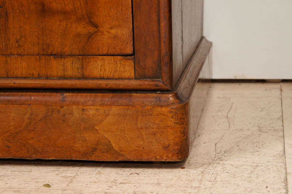 19th Century Charles X Black Walnut Commode with Marble Top For Sale