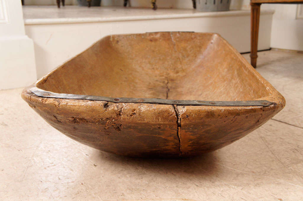 19th Century Enormous wooden trencher bowl