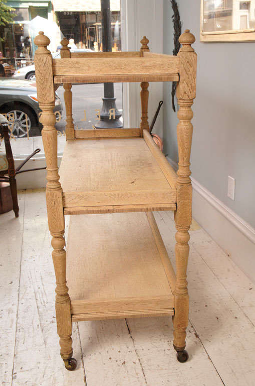 Victorian Bleached Oak Etagere