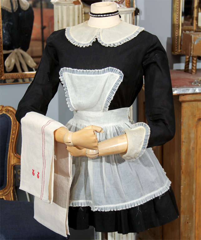 French Maid Costume On Mannequin at 1stDibs | maid mannequin, costume  mannequin, vintage french maid costume