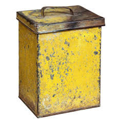 Vintage Yellow Metal Box