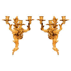 Pair of Painted Candle Sconces