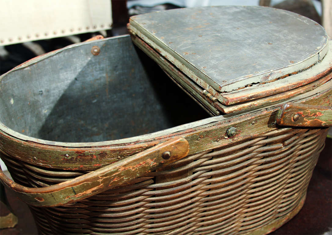 Wonderful Old Picnic Basket at 1stdibs