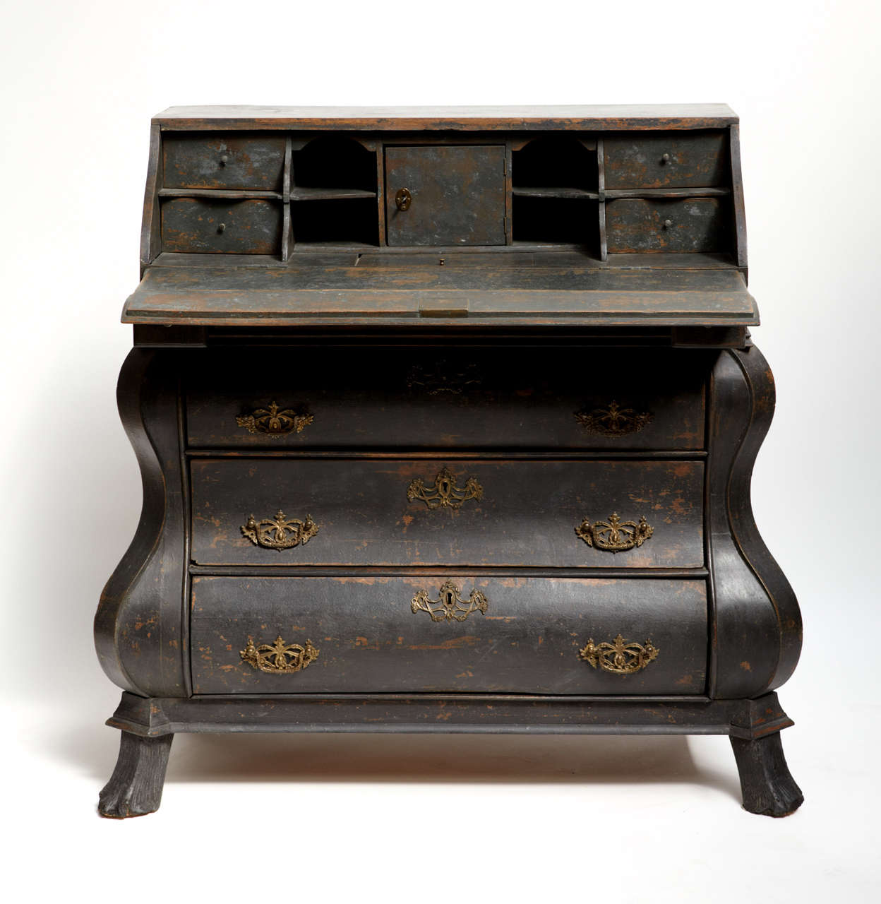 19th Century Wooden Dutch Chest of Drawers with Flap, 1880s