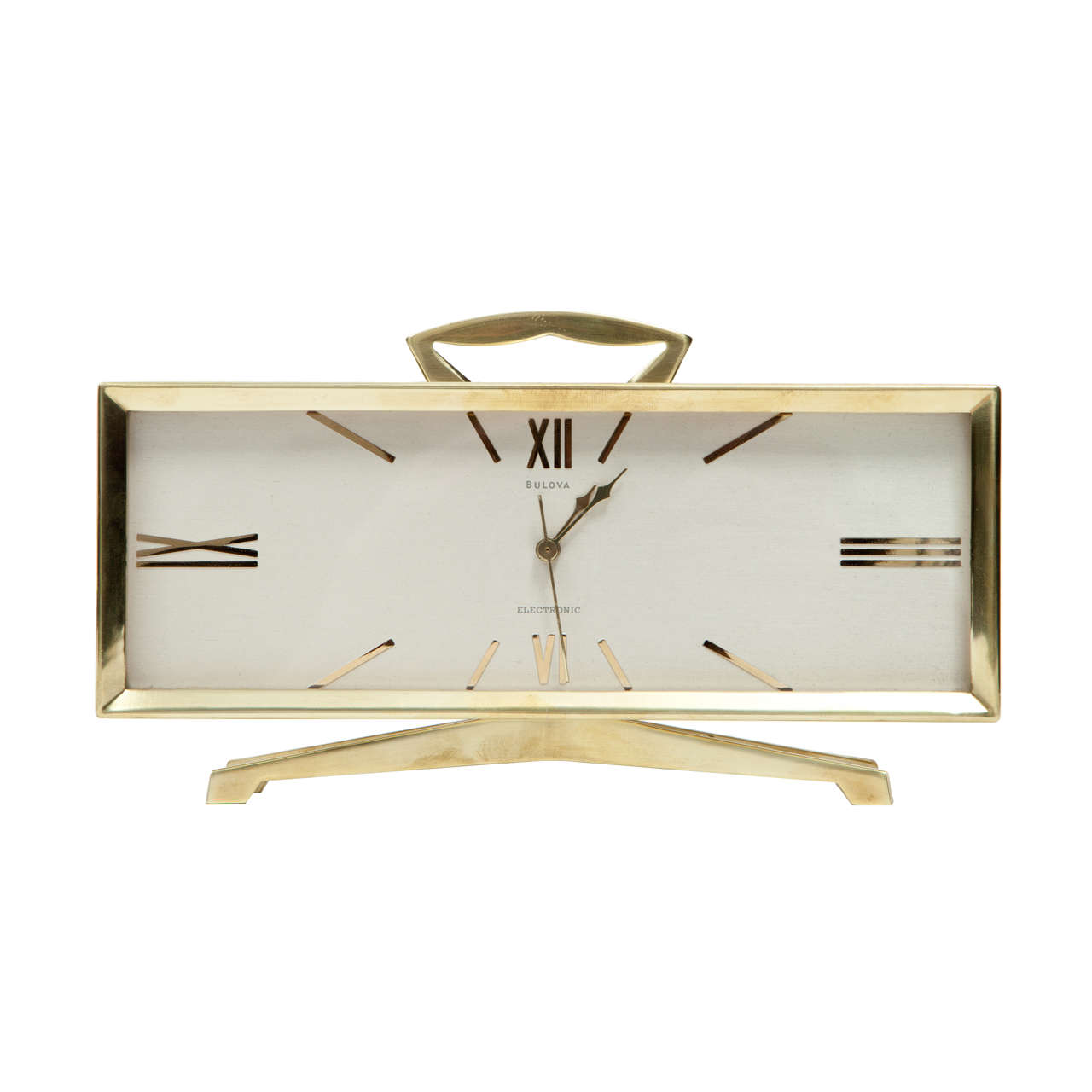 Brass Desk Clock at 1stdibs