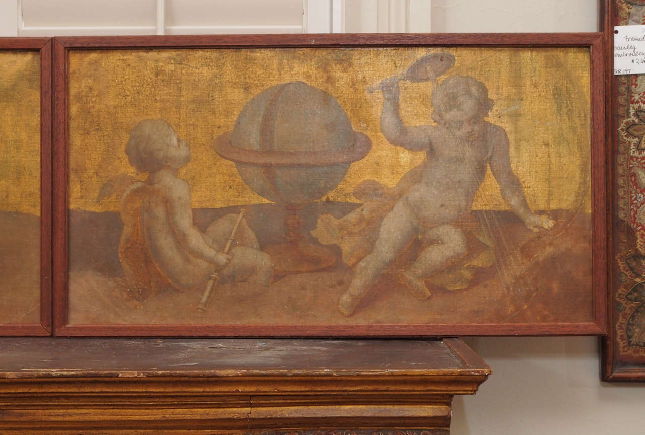 French Pair of Allegorical Paintings For Sale