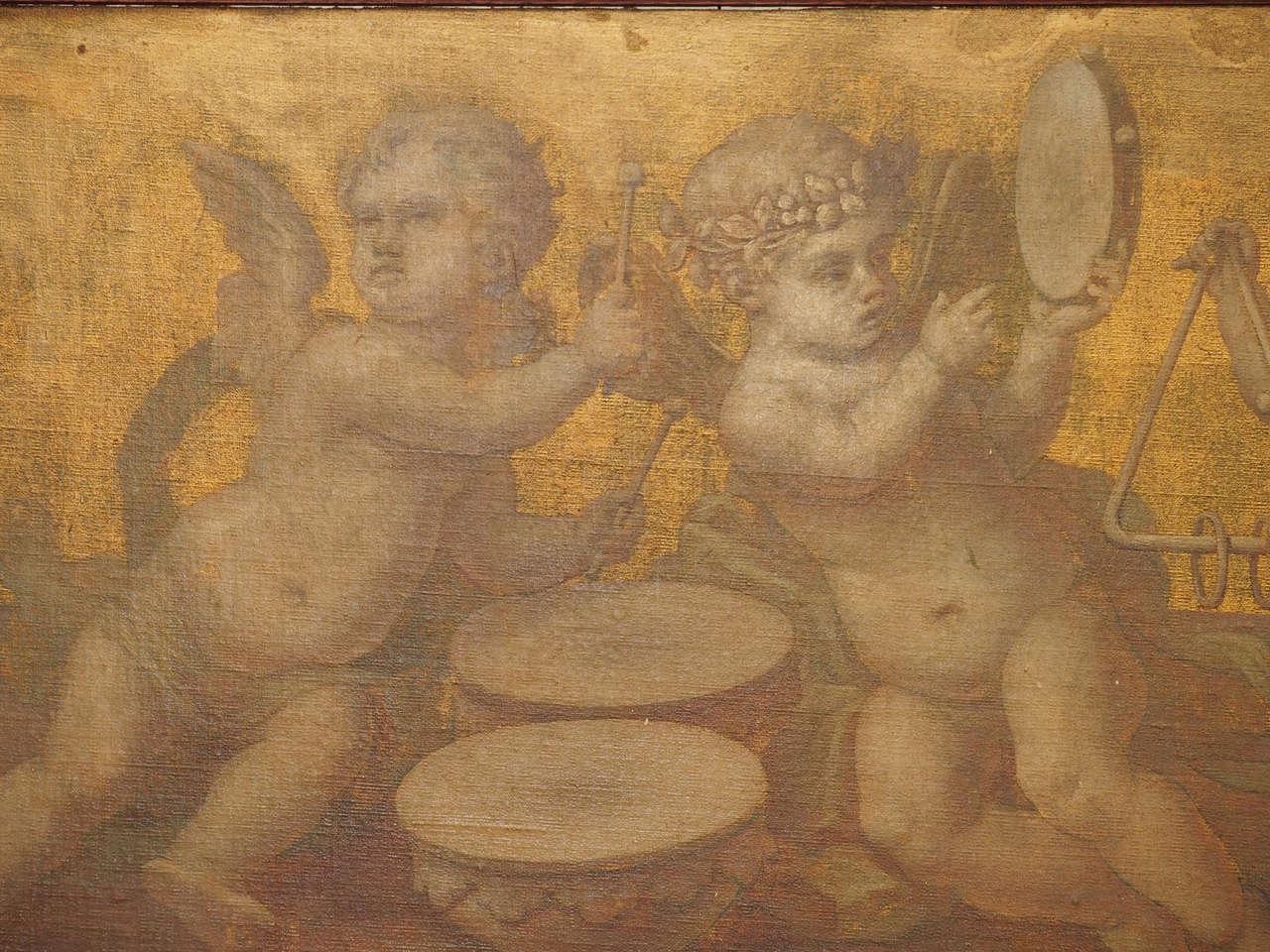 Painted Pair of Allegorical Paintings For Sale