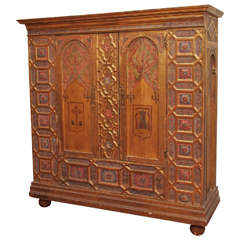 Continental Gilt and Polychrome Cabinet