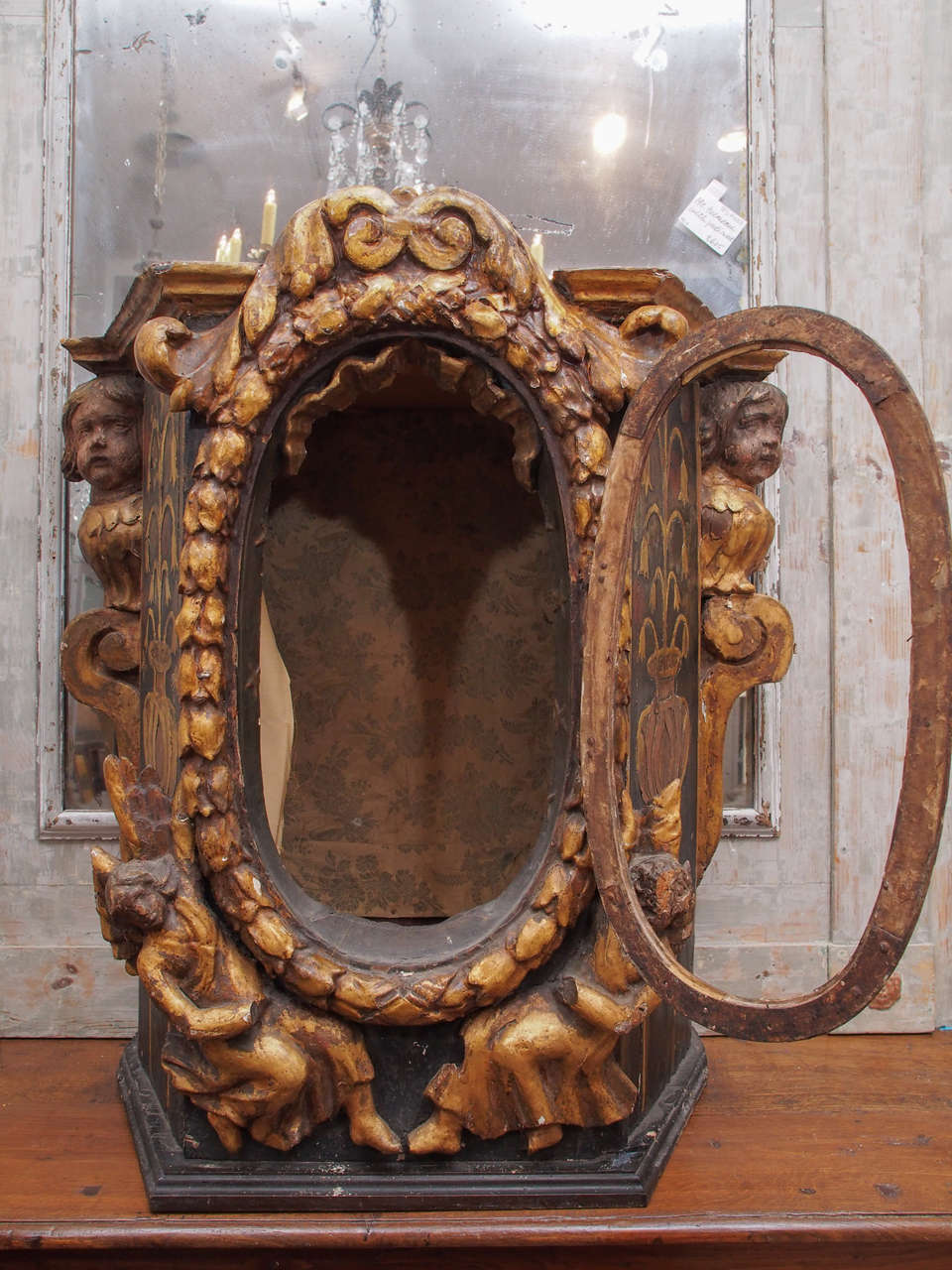 Carved 18th Century Reliquary or Altar Cabinet For Sale