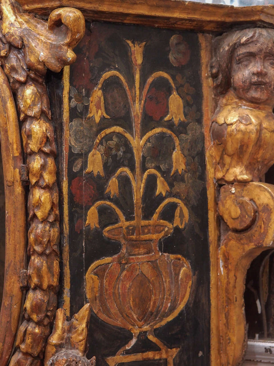 Wood 18th Century Reliquary or Altar Cabinet For Sale