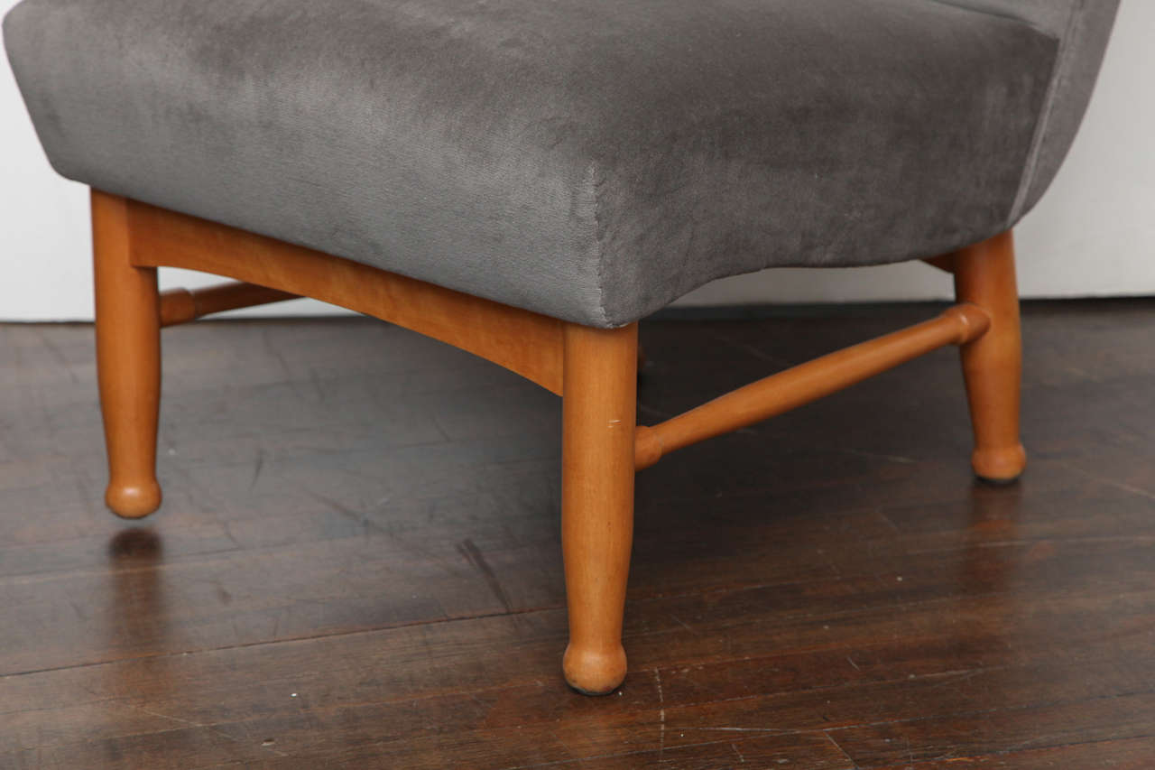 Scandinavian Modern High-Back Slipper Chair by NK, Sweden