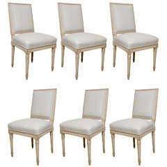 Set of Six Louis XVI Style Dining Chairs