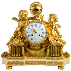 Gorgeous Gilded Bronze Mantel Clock