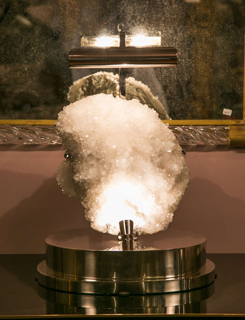 20th Century Beautiful Rock Crystal Lamp For Sale