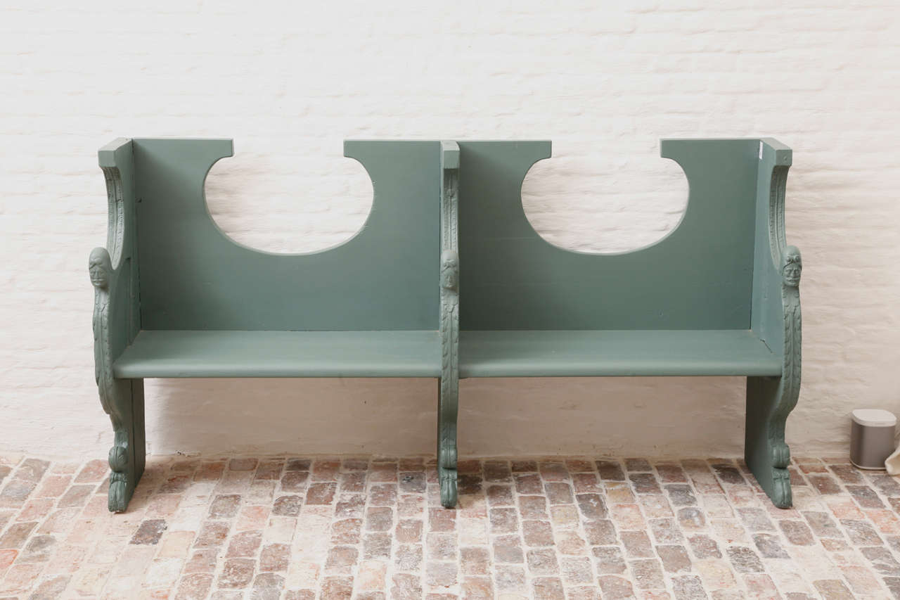 Painted Flemish Renaissance Bench