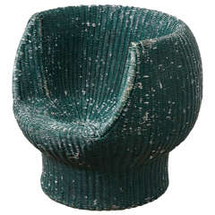 Italian Green Wicker Chair