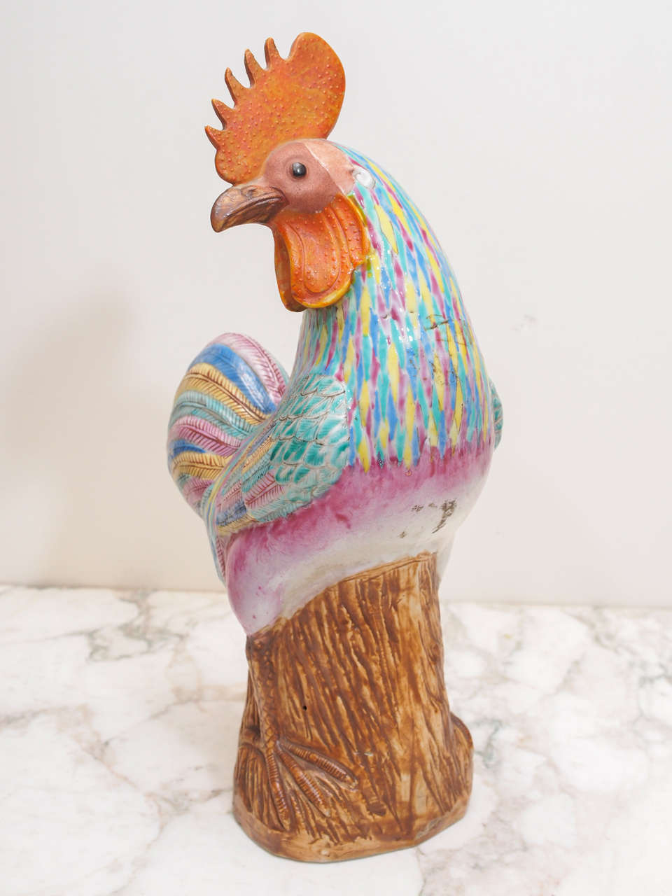 Chinese export famille rose rooster, 19th century.