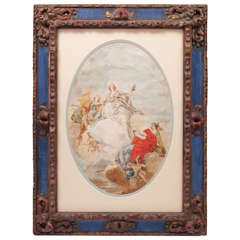 18th Century Italian School Watercolor in 19th Century Frame 12