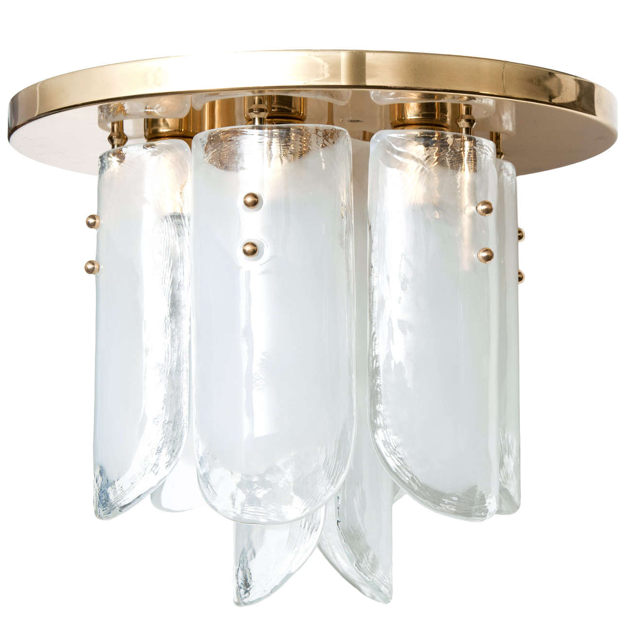 Kalmar Brass and Glass Flush Mount, pair available