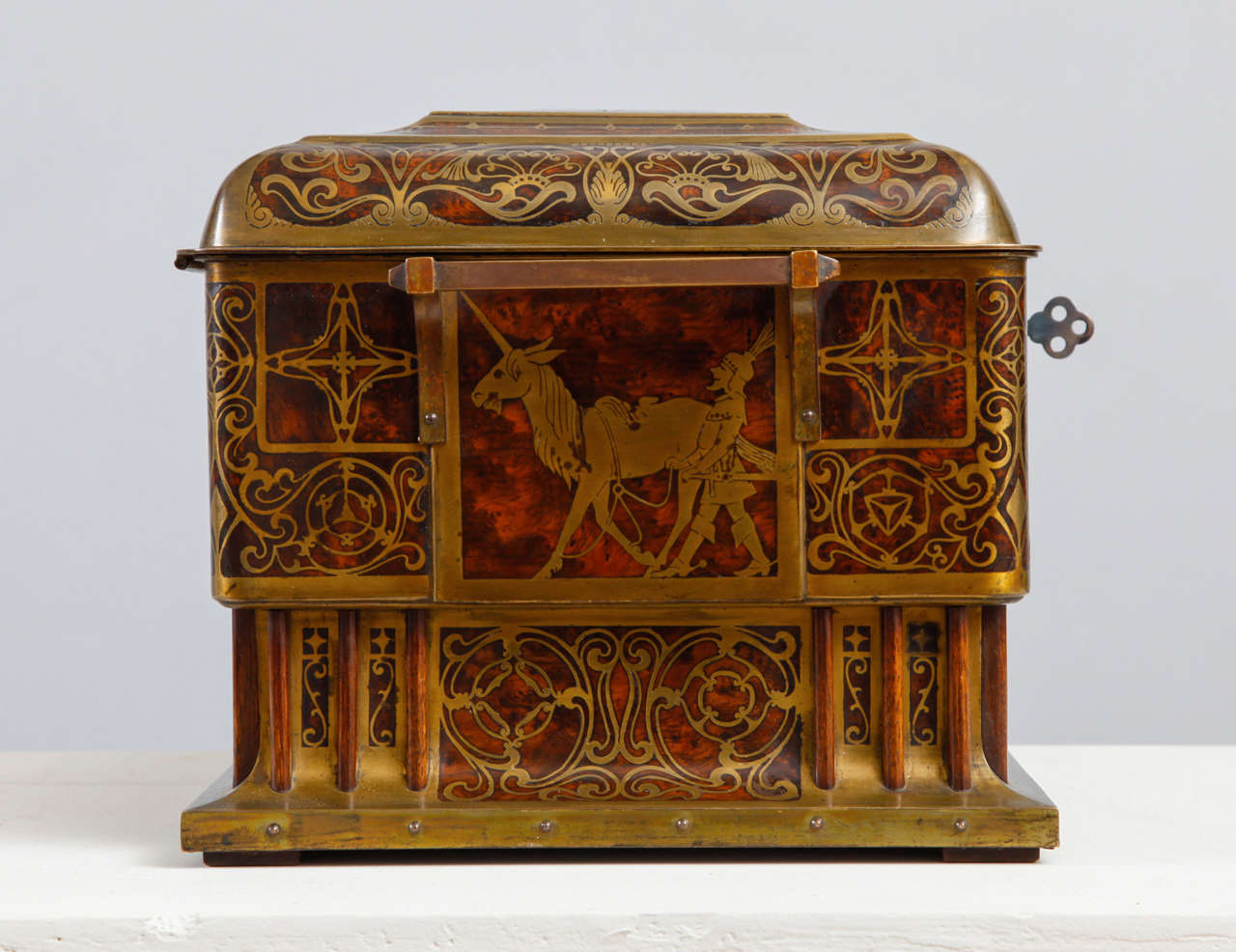 Marquetry Art Nouveau Table Casket by Erhard & Söhne For Sale
