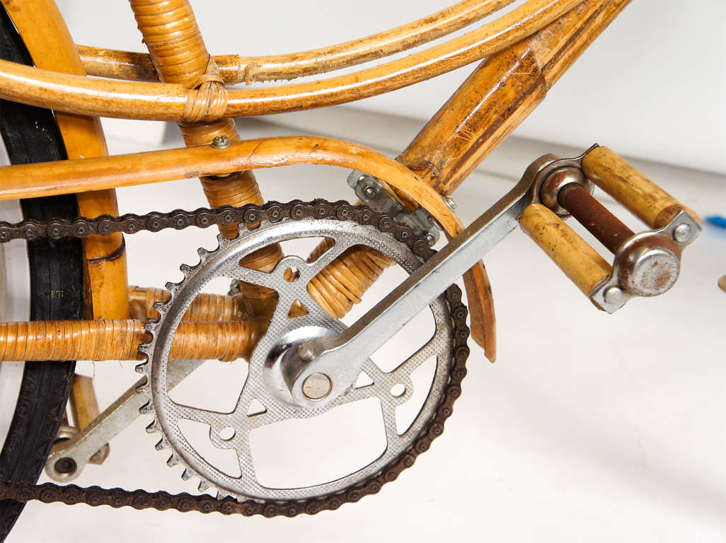 Mid-20th Century Rattan Covered Bicycle