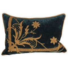Gorgeous metallic and embroidered parisian textile cushion