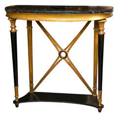 Vintage French Neoclassical Marble Top Console Table by Jansen