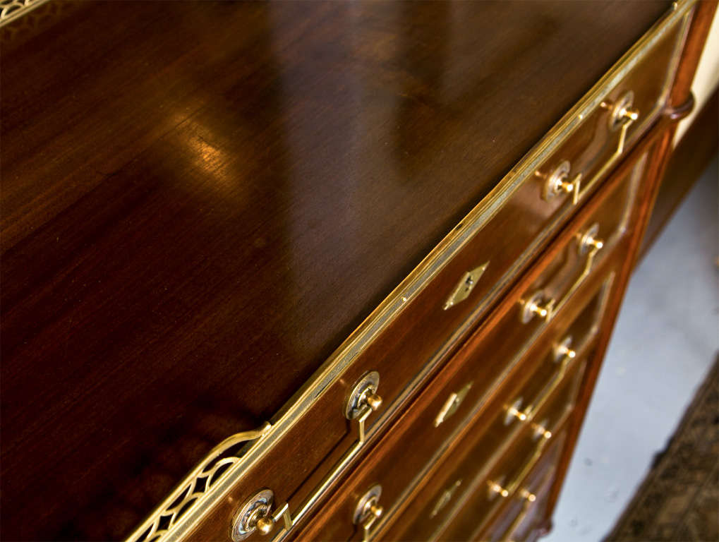 French Louis XVI Style Mahogany Semainier Chest 2