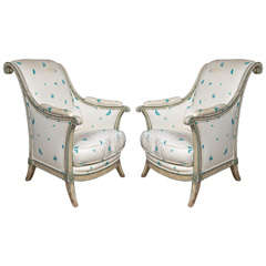 Pair of Magnificent Swedish Bergere Chairs Maison Jansen