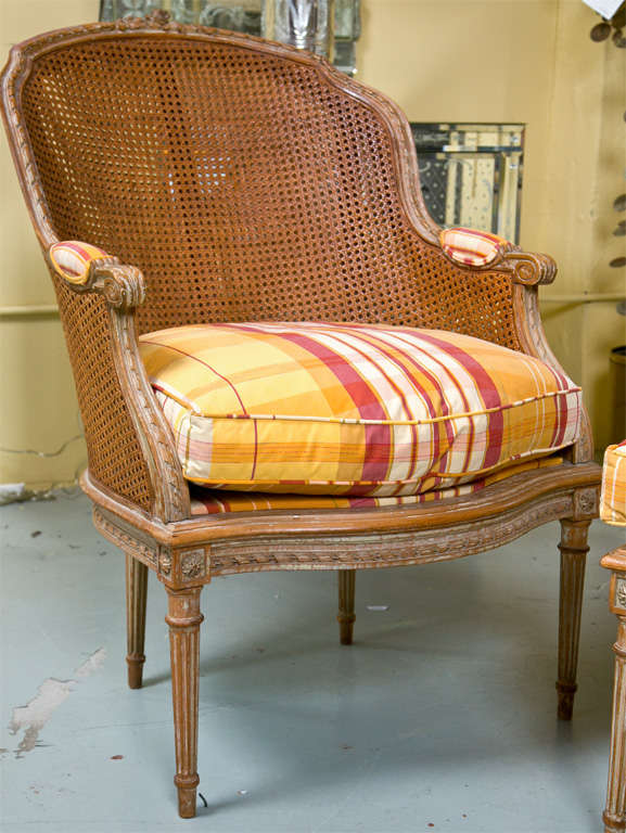 French Louis XVI Style Duchesse Brisee by Jansen 1940s Distress Painted Frame