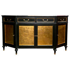 French Louis XVI Style Ebonized Sideboard by Jansen