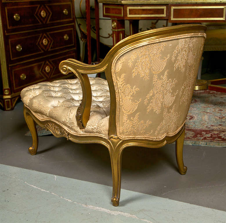 Mid-20th Century French Rococo Style Gilt Recamier