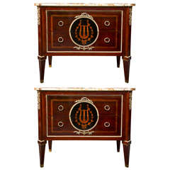 Pair of Exceptional Russian Neoclassical Style Commodes