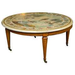 Italian Scagliola Marble-Top Coffee Table