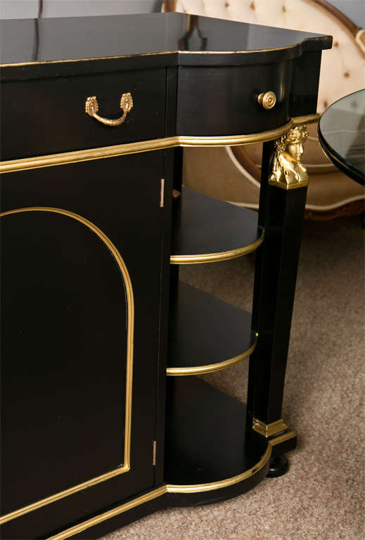Exceptional French Empire Style Ebonized Server / Sideboard / Credenza by Jansen 2