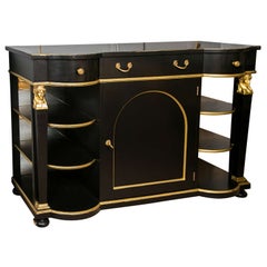 Exceptional French Empire Style Ebonized Server / Sideboard / Credenza by Jansen