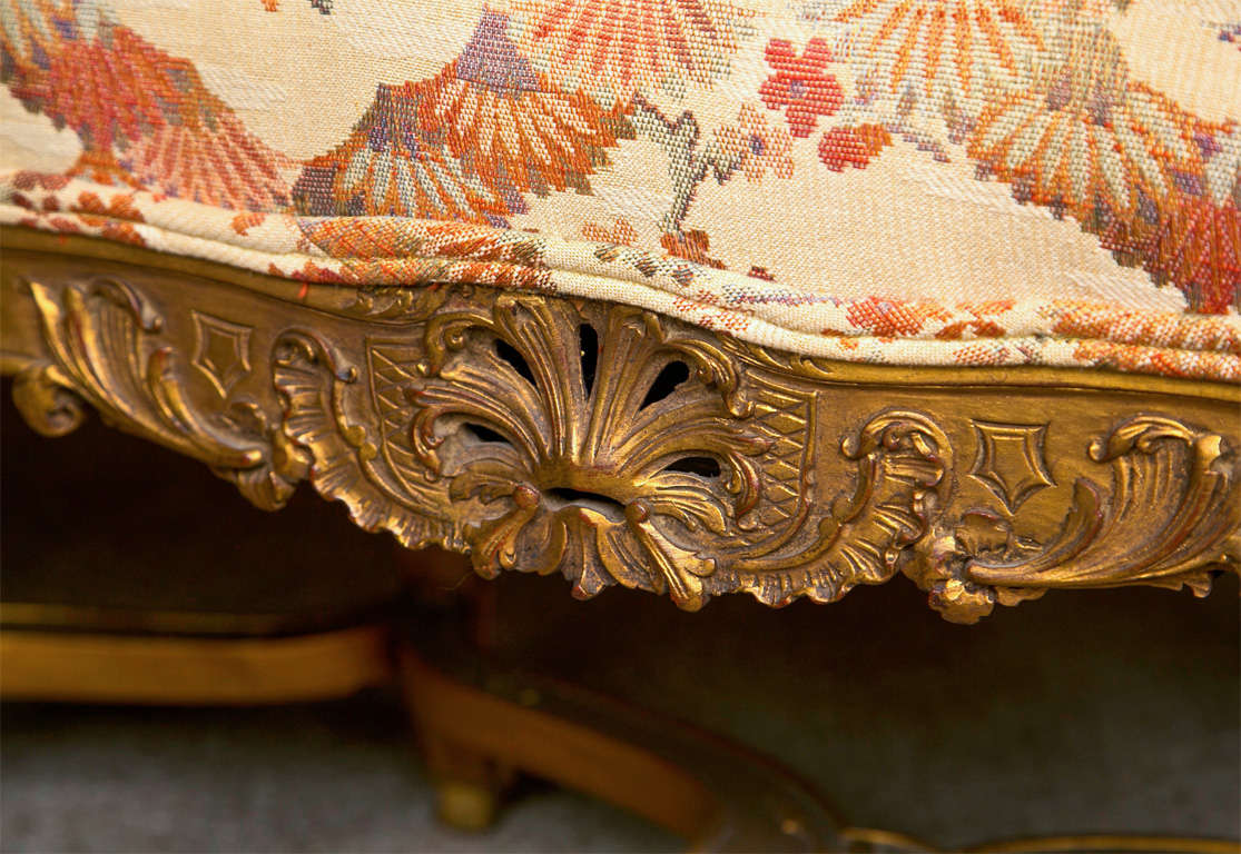 French Louis XV Style Gilt Bench by Jansen 3