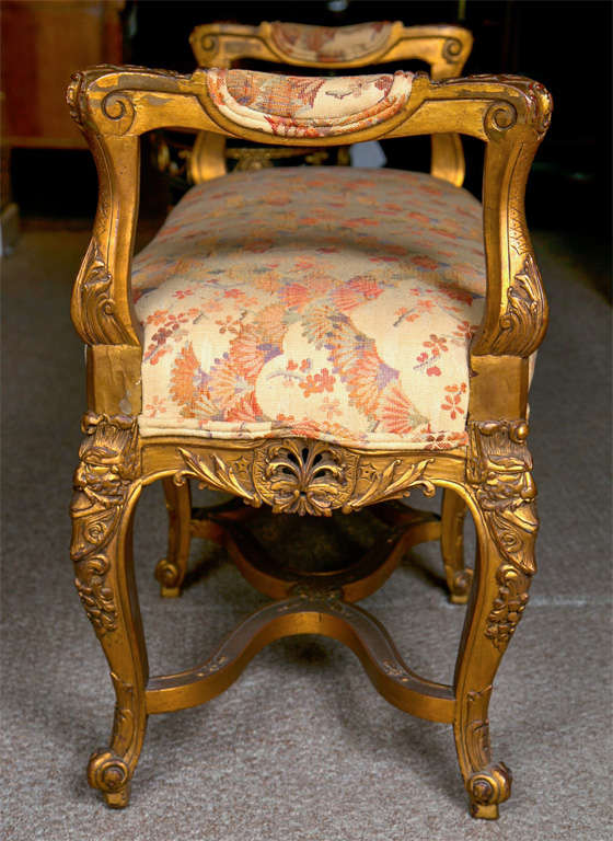 French Louis XV Style Gilt Bench by Jansen 2