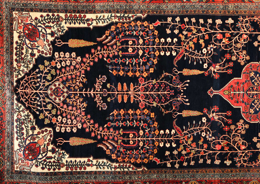 Antique 1880s Persian Sarouk Fereghan Runner Rug, 7x17 1