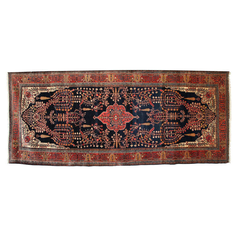 Antique 1880s Persian Sarouk Fereghan Runner Rug, 7x17