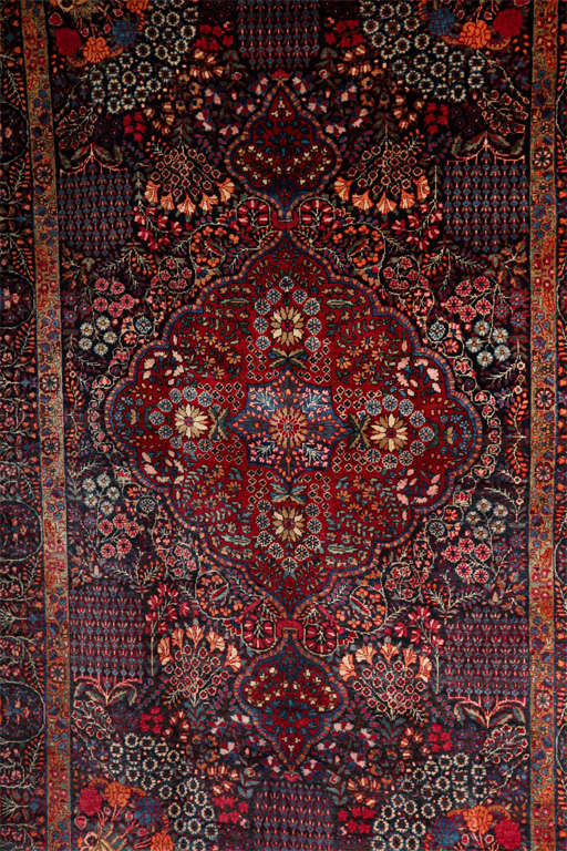 Antike 1890er Jahre Persisch Amoghli Tabriz Teppich, Wolle, 5' x 8' (Handgeknüpft) im Angebot