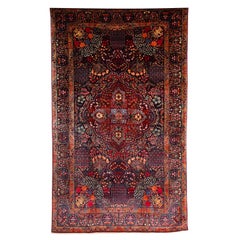 Tappeto Amoghli Tabriz persiano antico del 1890, lana, 5' x 8'