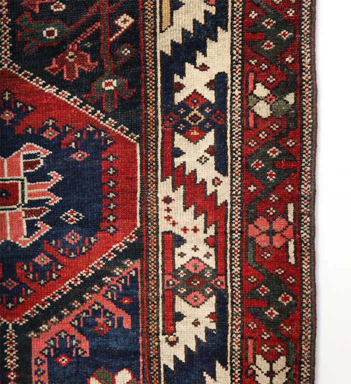 19th Century Antique 1890s Persian Bibibaft Bakhtiari Rug from Nooch Village, Wool, 5' x 7' For Sale