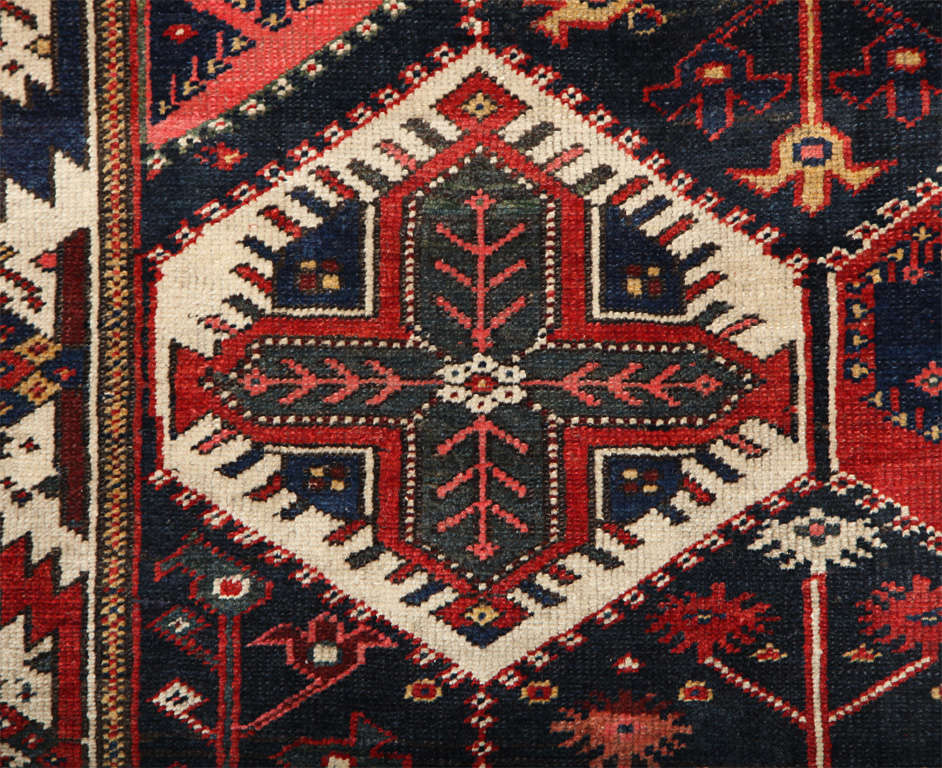 Antique 1890s Persian Bibibaft Bakhtiari Rug from Nooch Village, Wool, 5' x 7' For Sale 2