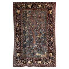 Persian Tehran Tree of Life Carpet with Hunting Scene, circa 1880