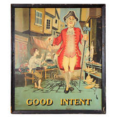 Antique English Good Intent Two Sided Pub Sign